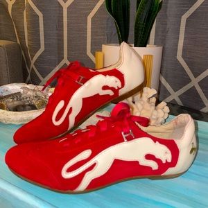 Red suede puma 7.5/38